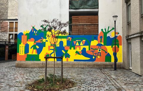 Cette fresque artistique Passage de Goix a été réalisée par des jeunes du quartier.